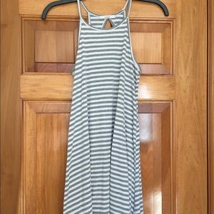 Acemi gray and white stripped halter dress